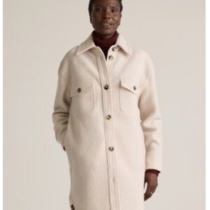 Quince 100% Merino wool long shirt, jacket Cream Coat